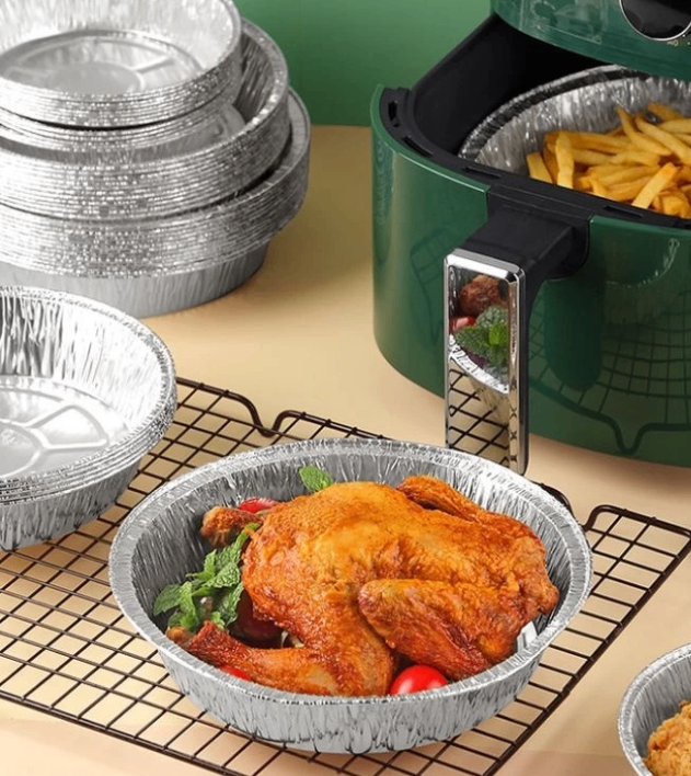 Dĩa bạc 22cm, khay nướng, khay giấy bạc lót nồi chiên không dầu, nướng bánh bông lan, hào, bánh mì bơ - dĩa giấy bạc giá sỉ