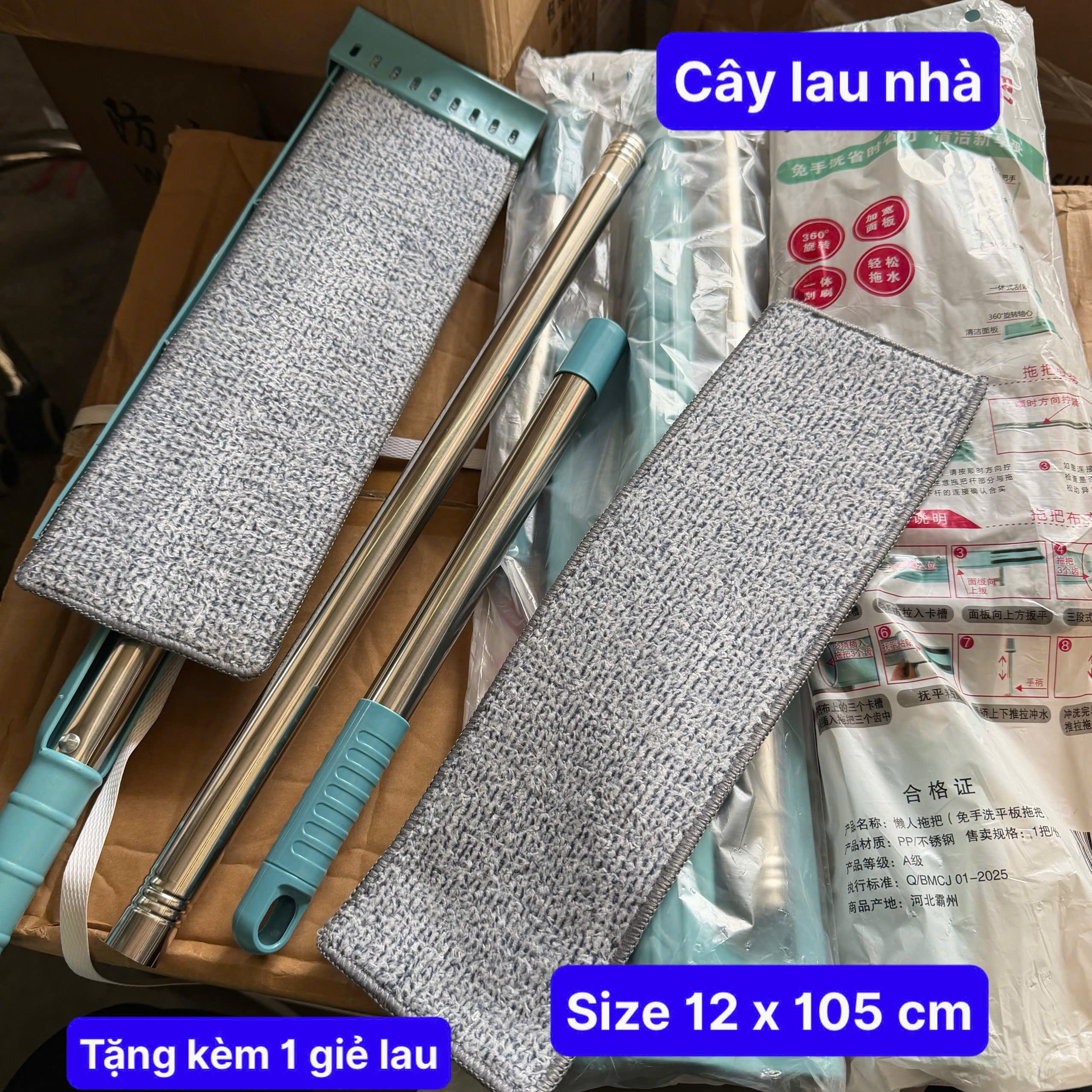 Cây lau nhà, lau kính tự vắt tay SPIN kèm 02 bông lau - Cây lau nhà tự vắt giá sỉ