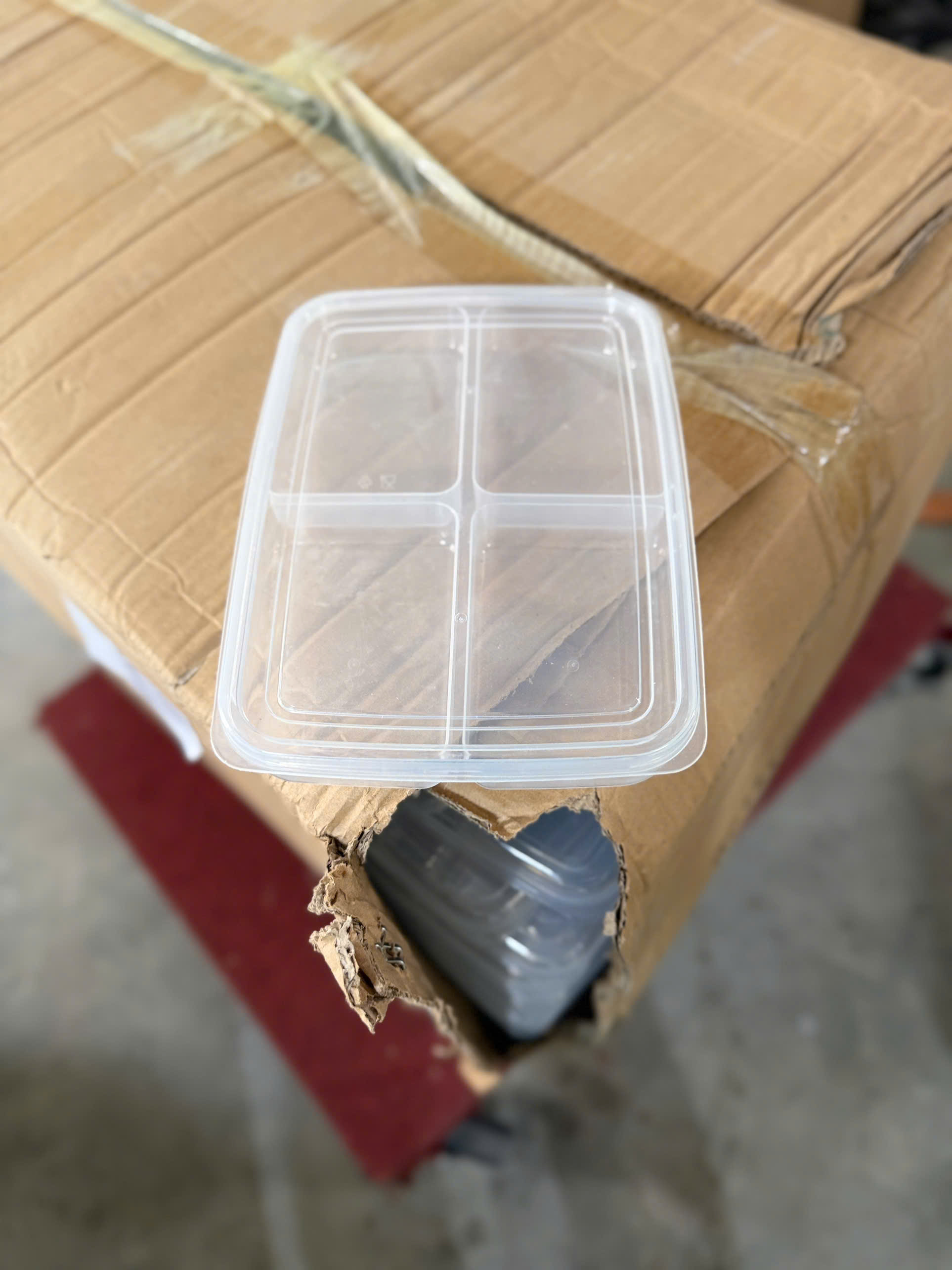 Hộp Chia Thực Phẩm 4 Ngăn - Hộp Nhựa Bảo Quản Thịt Đông Lạnh Tiện Lợi - Hộp nhựa chia TP giá sỉ