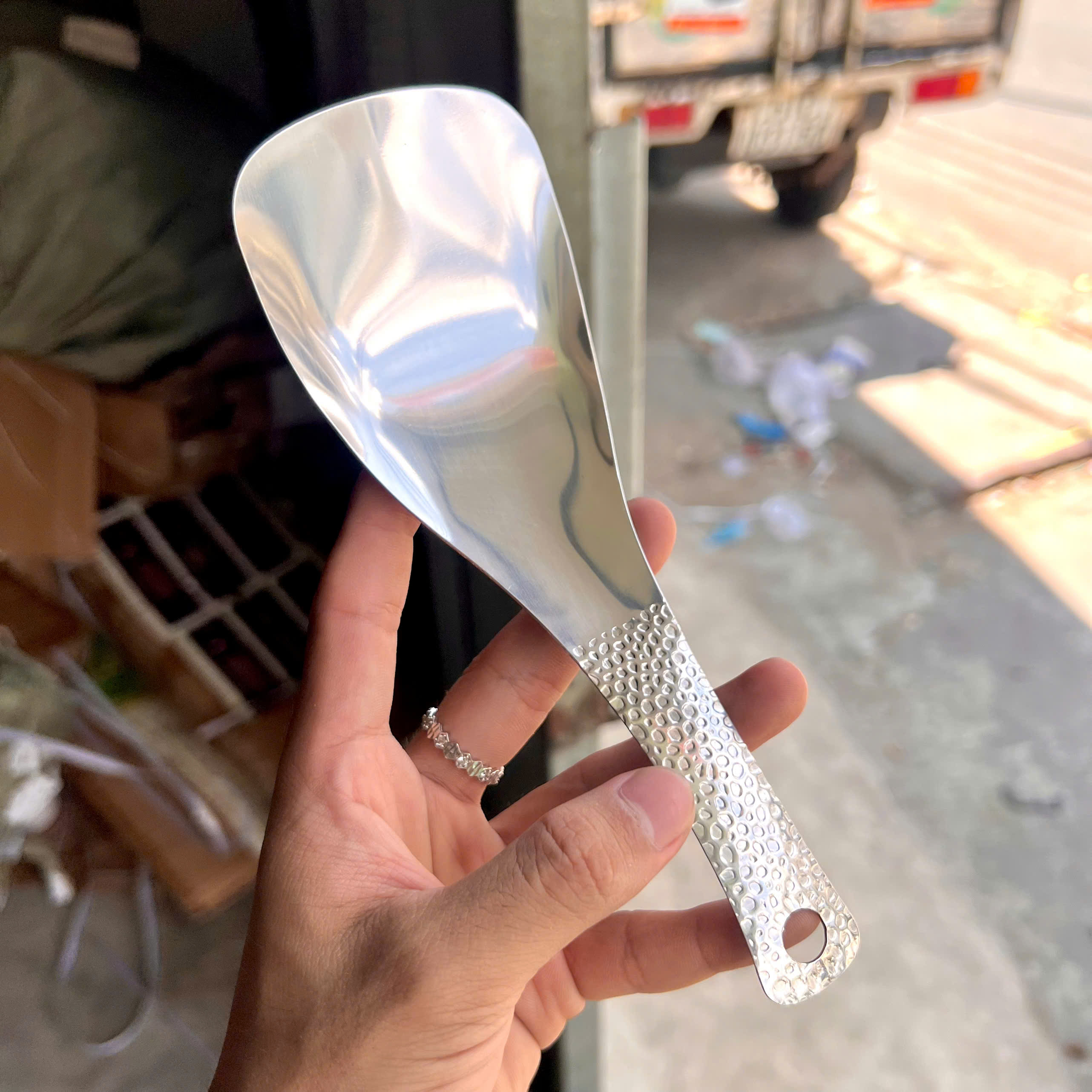 Muôi Xới Vá Cơm, Xới cơm Inox Cán Sần Cao Cấp - Gia dụng INOX