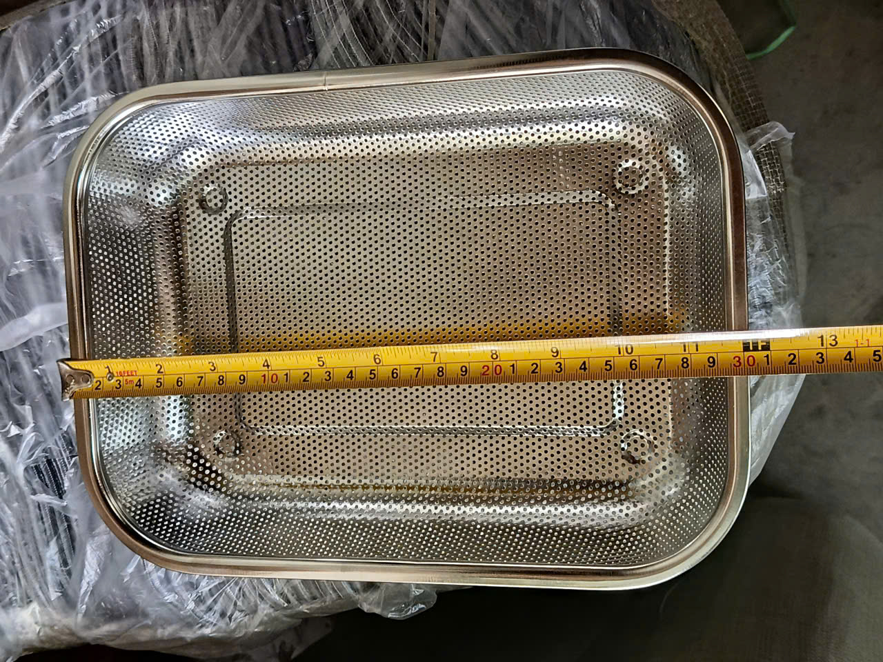 Rổ Inox Dày (S3) Đựng Thực Phẩm Rau Củ Trong Nhà Bếp, Rổ Inox Hình Chữ Nhật 30x22cm - Rổ inox giá sỉ