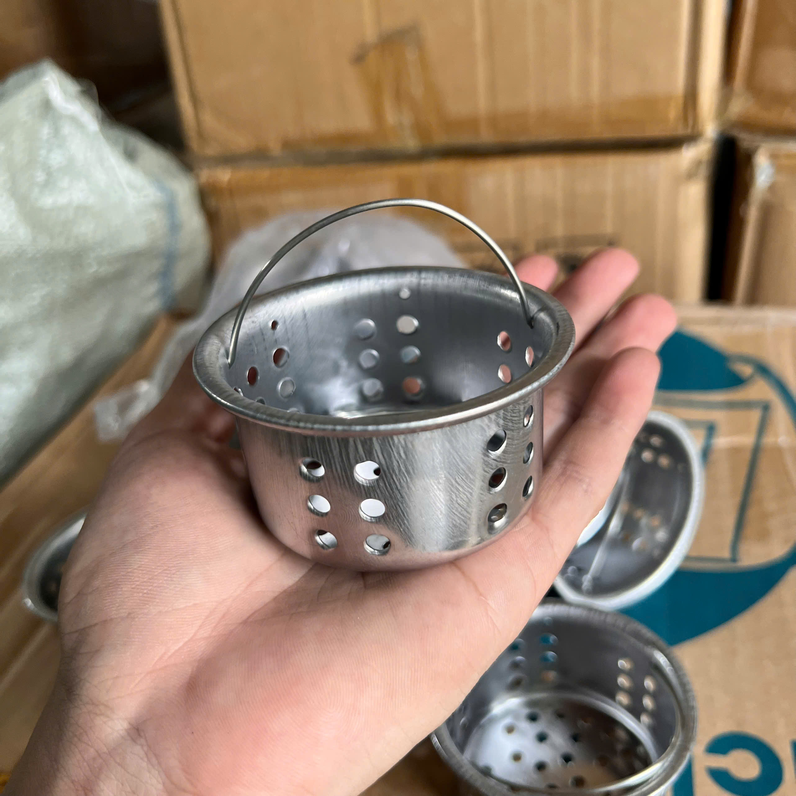 Rổ Lọc Rác Inox Loại ngắn dùng cho Bồn rửa chén, chống tắc, dễ vệ sinh - Rổ lọc rác Inox giá sỉ