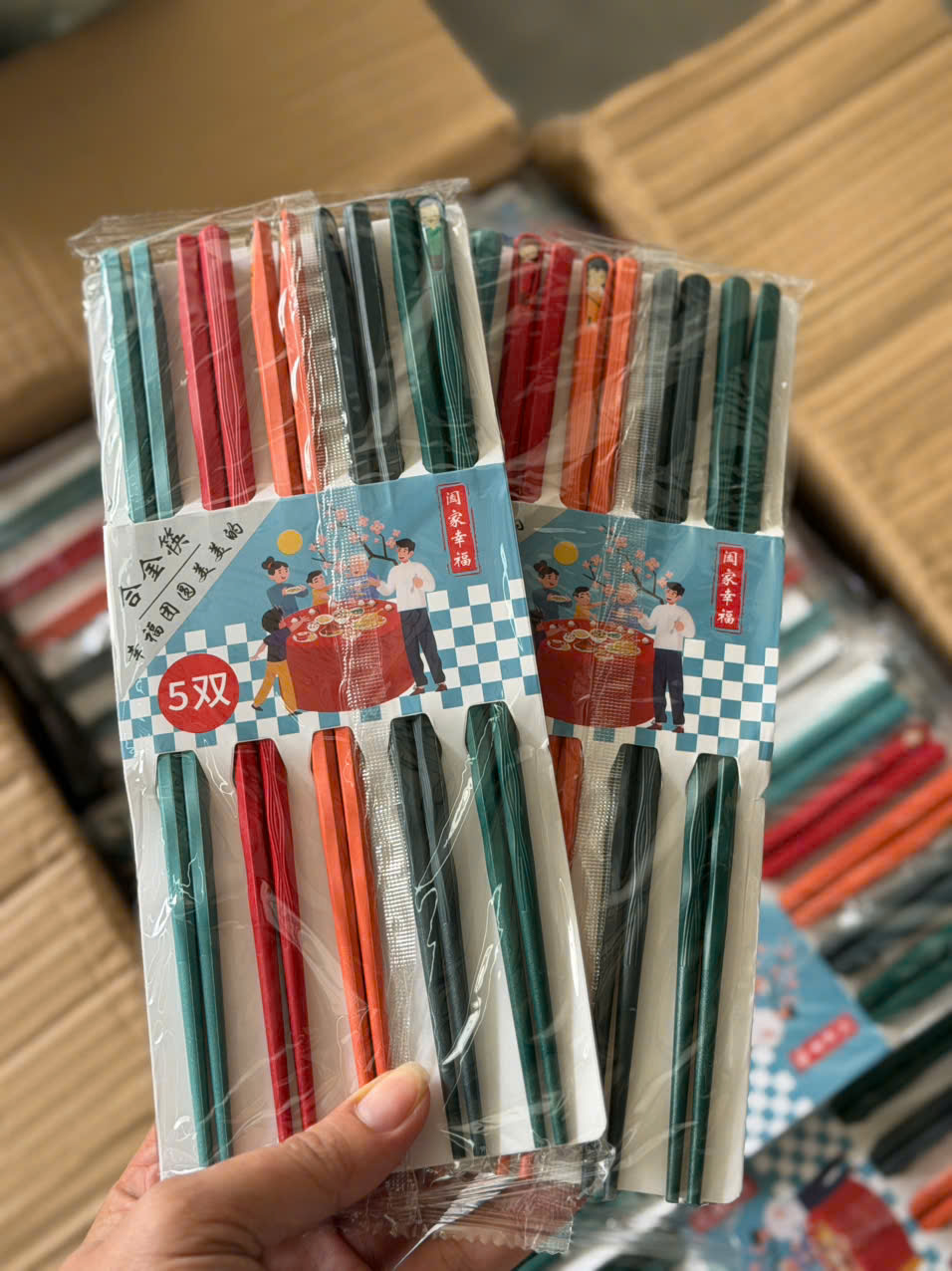 Set 5 đôi đũa Nhật nhiều màu - set 5 đôi đũa giá sỉ
