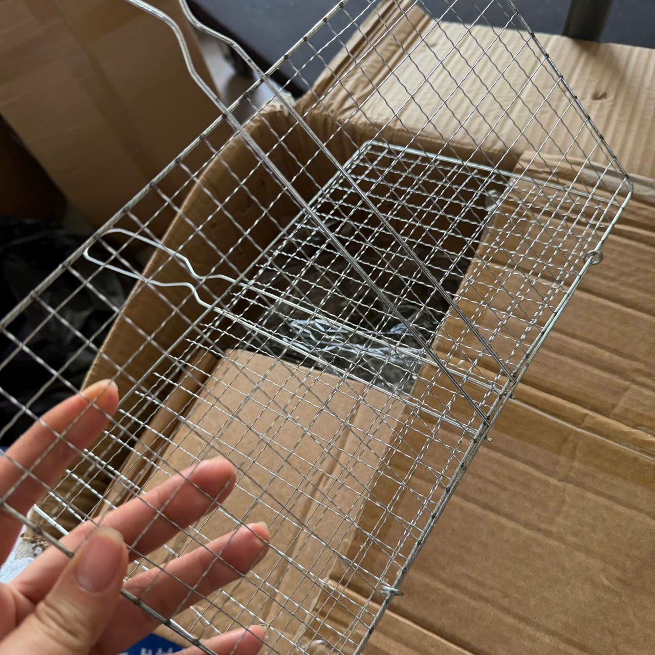 Vỉ Kẹp Nướng Inox, Nướng Thịt Cá Hải Sản Chống Dính Tiện Lợi - 30x20cm - Gia dụng Inox giá sỉ