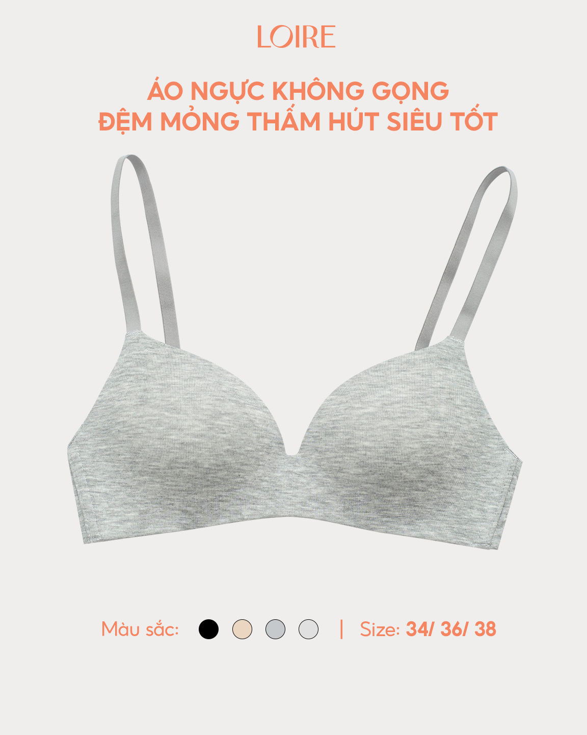 Áo Lót Không Gọng, Thấm Hút Tối Ưu, Ôm Gom Ngực Vừa Vặn AL250739