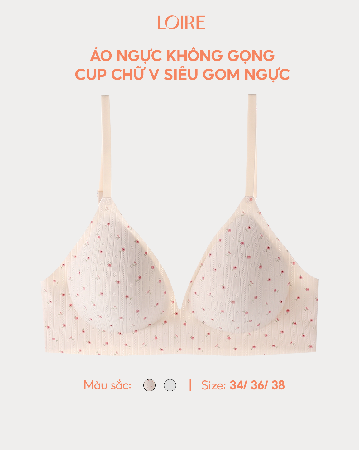 Áo Lót Nữ Không Gọng, Nâng Ngực Tự Nhiên AL260744