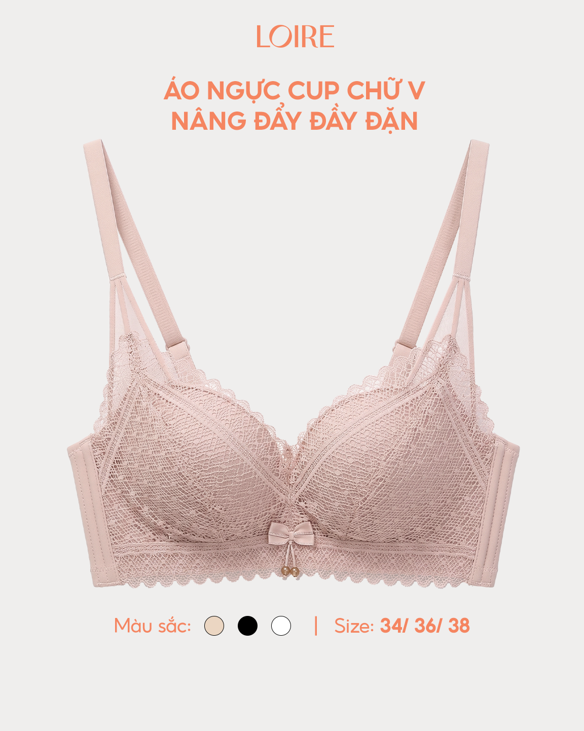 Áo Lót Ren Đệm Dày 3cm Nâng Ngực Tự Nhiên BRPU124