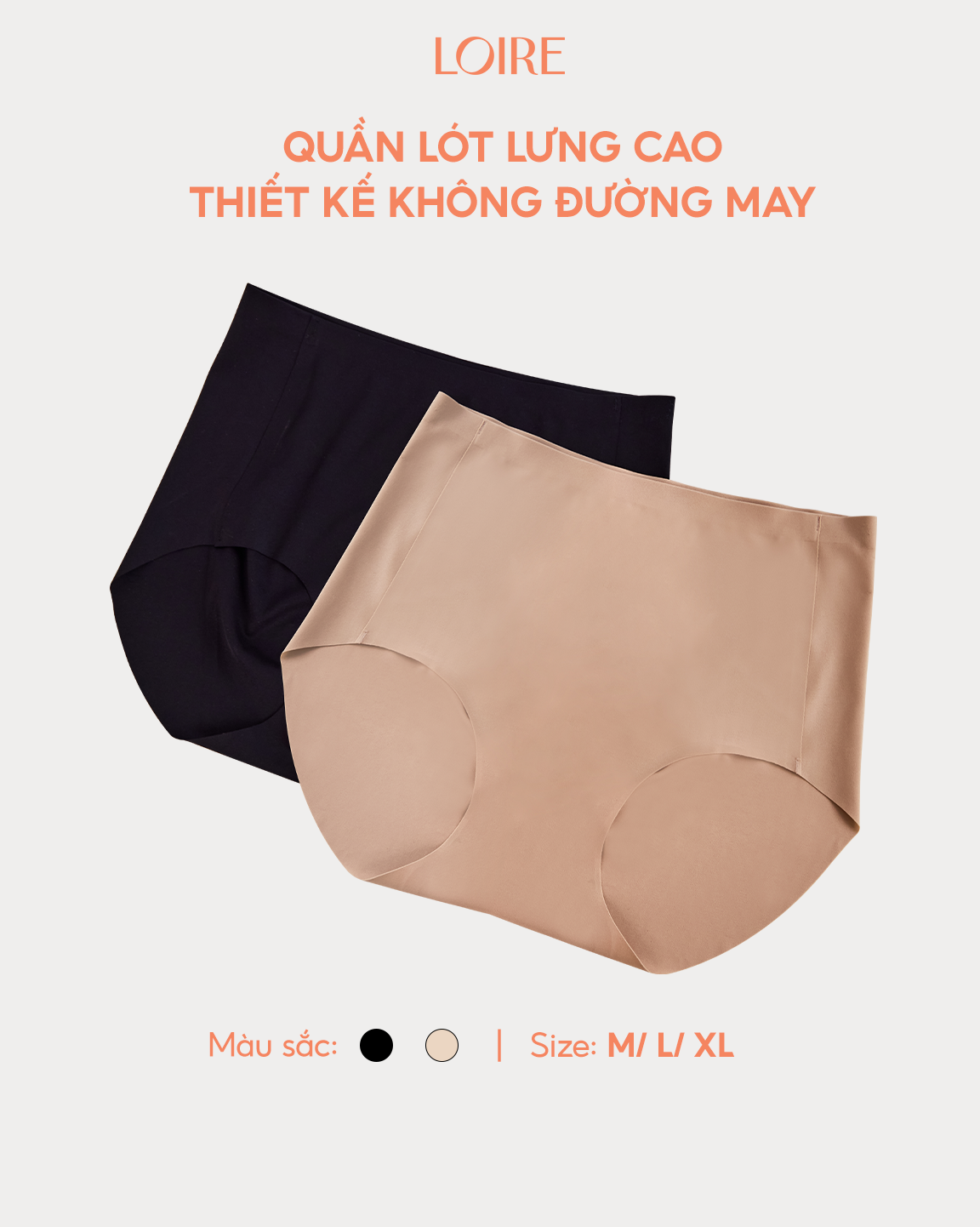 Quần Lót Lưng Cao, Không Đường May QL250526
