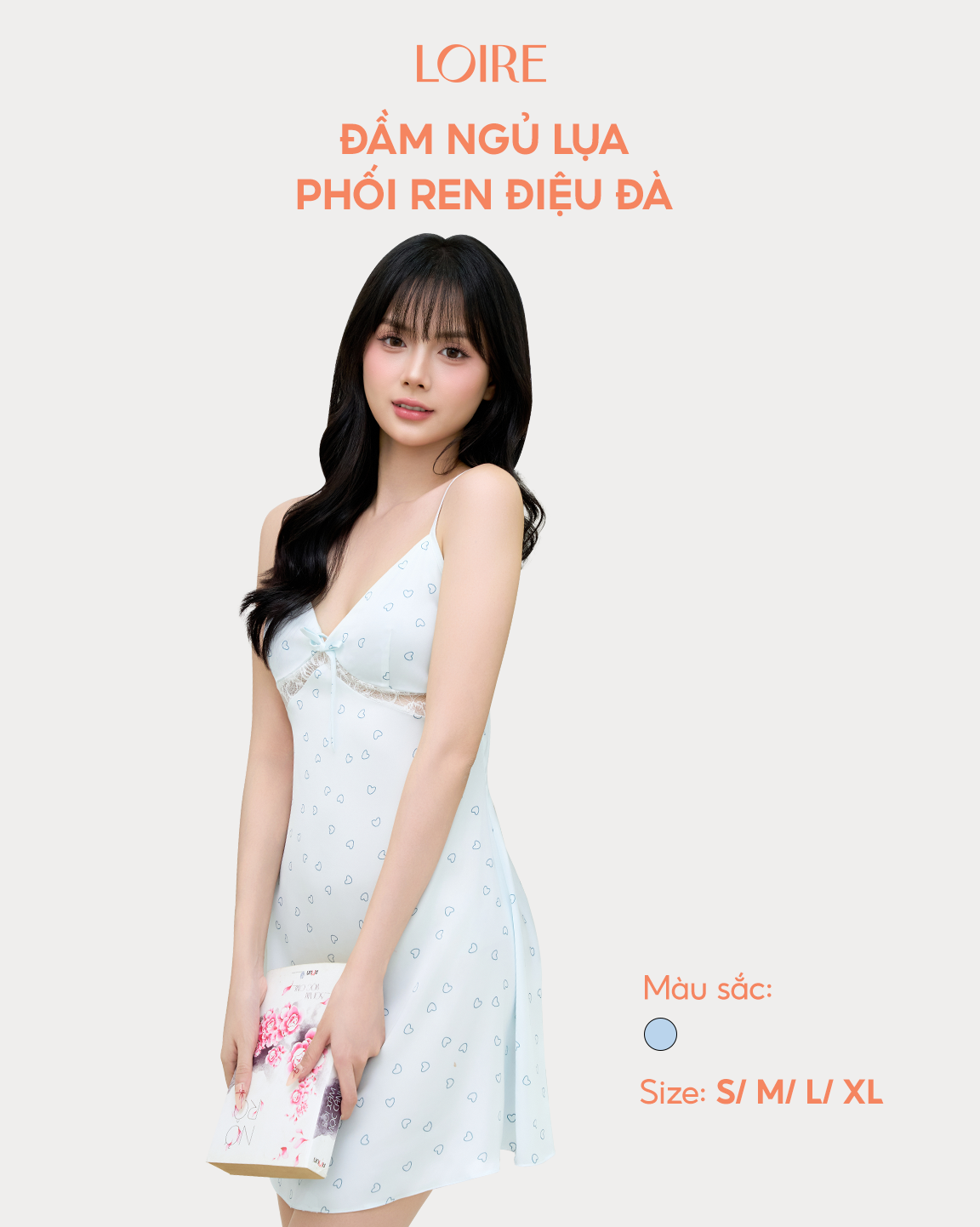 Váy Ngủ Lụa Hai Dây, Phối Ren Quyến Rũ FDMN260383