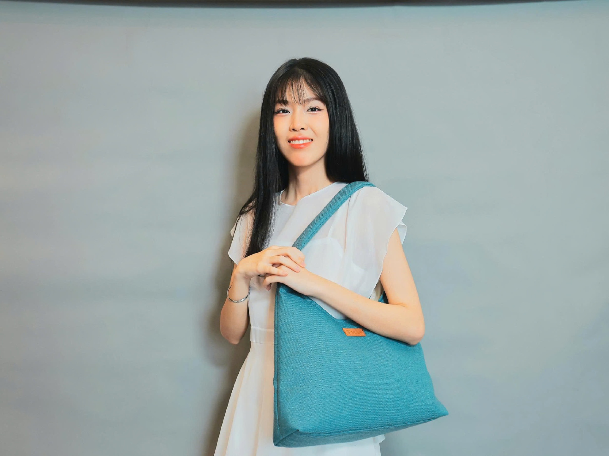 Túi Tote MCL Retro thu đông đơn giản - XANH DƯƠNG