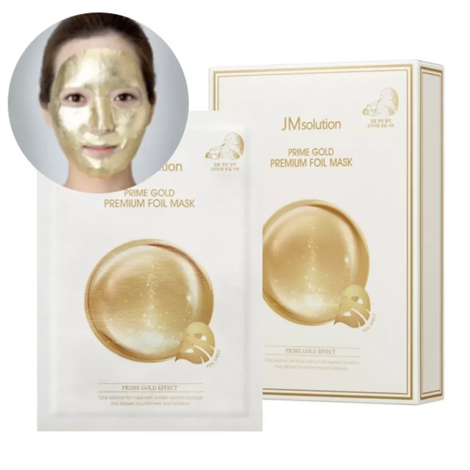M505 (Mặt nạ bọc vàng) HỘP 10 MIẾNG Mặt nạ JM Solution Prime Gold Premium Foil Mask