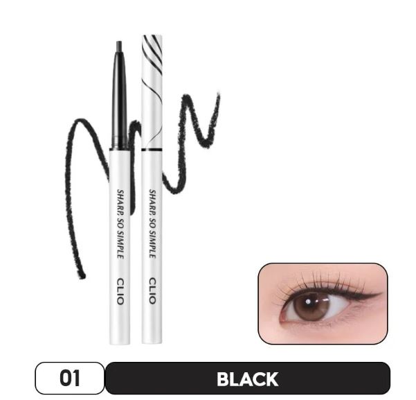 S209 ( số 01 - MÀU ĐEN - BLACK ) Chì Kẻ Mắt Clio Chống Nước, Không Trôi So Simple Waterproof Pencil Liner 0.14g ( 3/2029 )