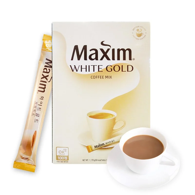 G189( màu trắng) CÀ PHÊ MAXIM HÀN QUỐC WHITE GOLD MIX HỘP 100 GÓI