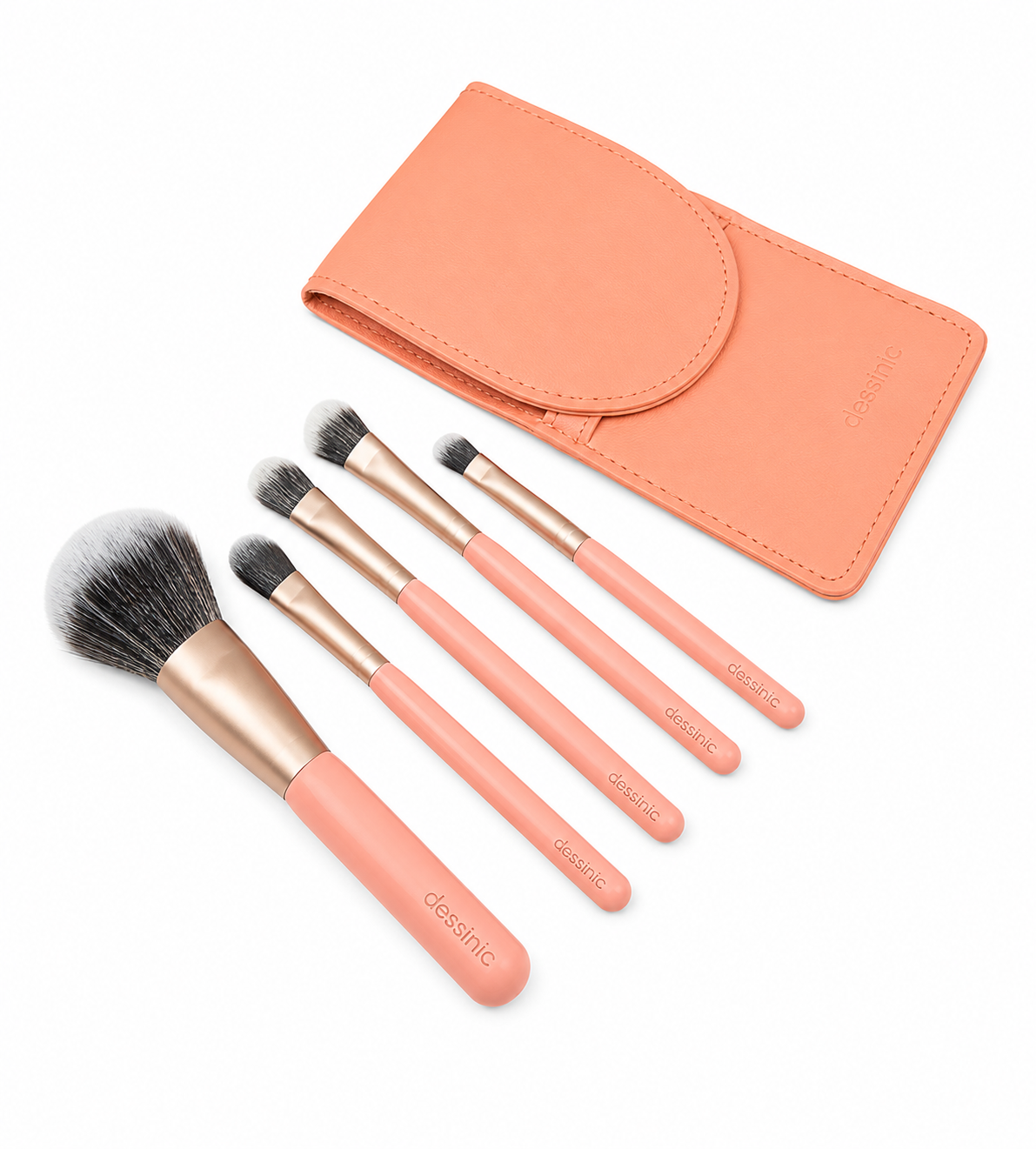 G231 - Bộ Cọ PEACH C Daily Makeup Brush 6 cây kèm bao da màu CAM ĐÀO Siêu Xinh