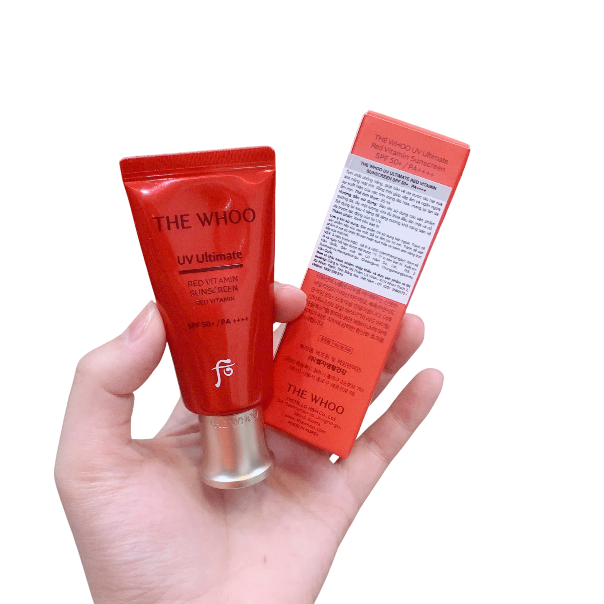 M886 (có vỏ - màu đỏ) Kem chống nắng The Whoo UV Ultimate Red Vitamin Sunscreen SPF50+/PA++++ (25ml) ( 12/2028 )