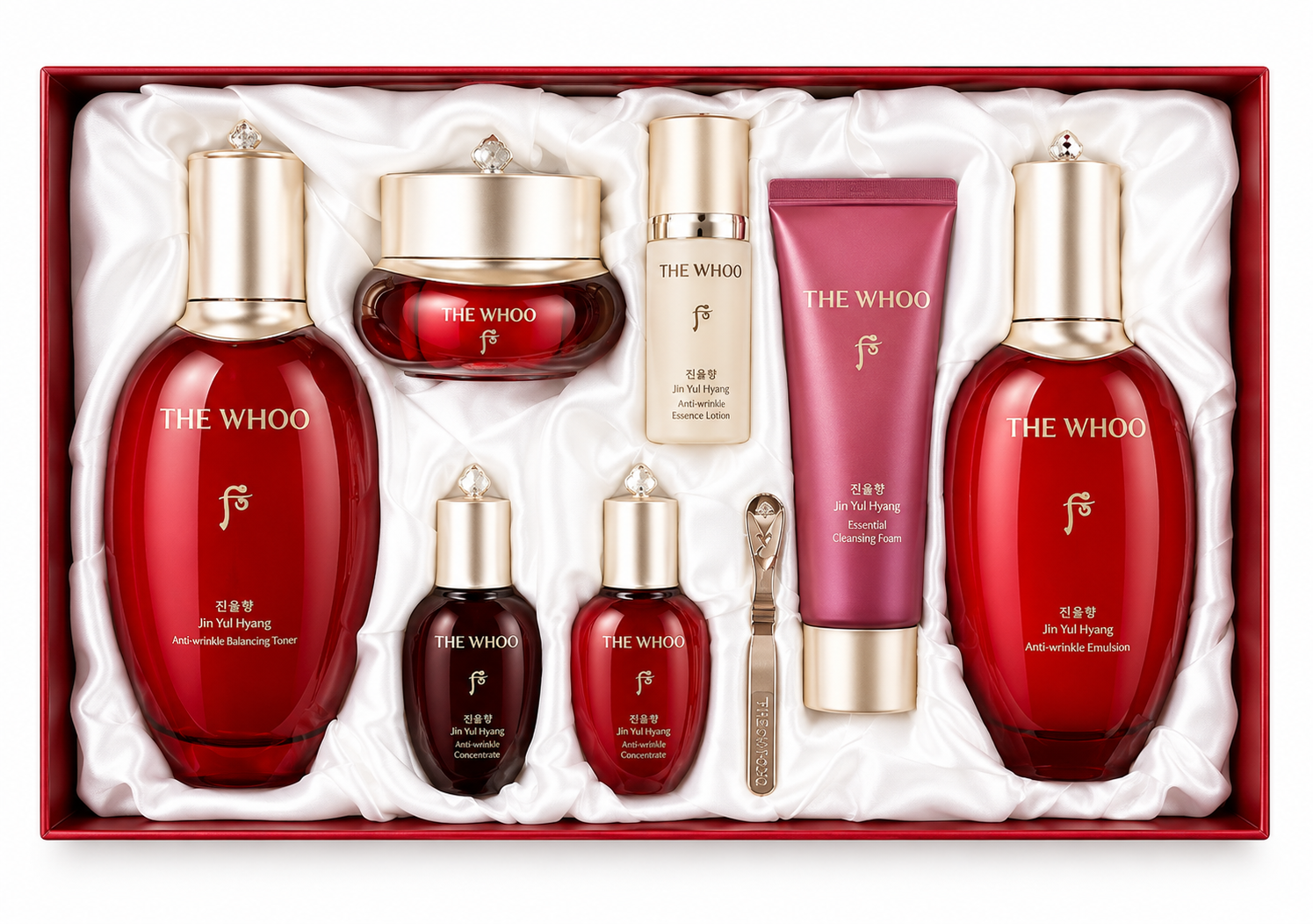 Q820 ( mẫu mới ) Set Whoo Đỏ Jin Yulhyang Premium nước + sữa + kem 7sp ( 3/2028 )