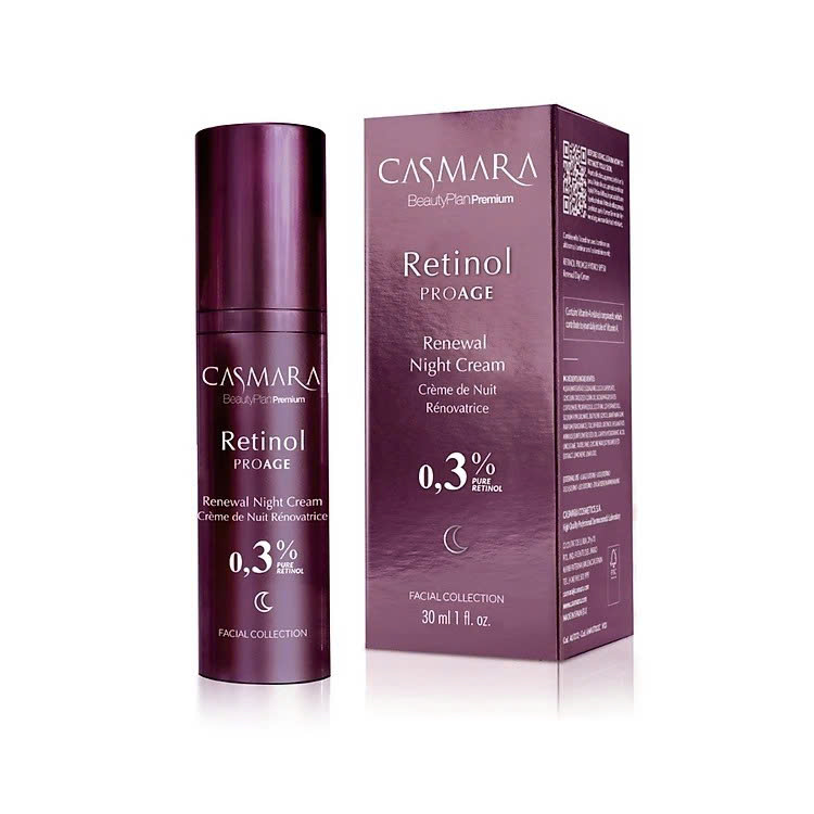 S100 ( MÀU TÍM ) Kem trẻ hóa RETINOL CASMARA tinh khiết 0.3%- BAN ĐÊM ( 30ml ) ( 7/2028 )