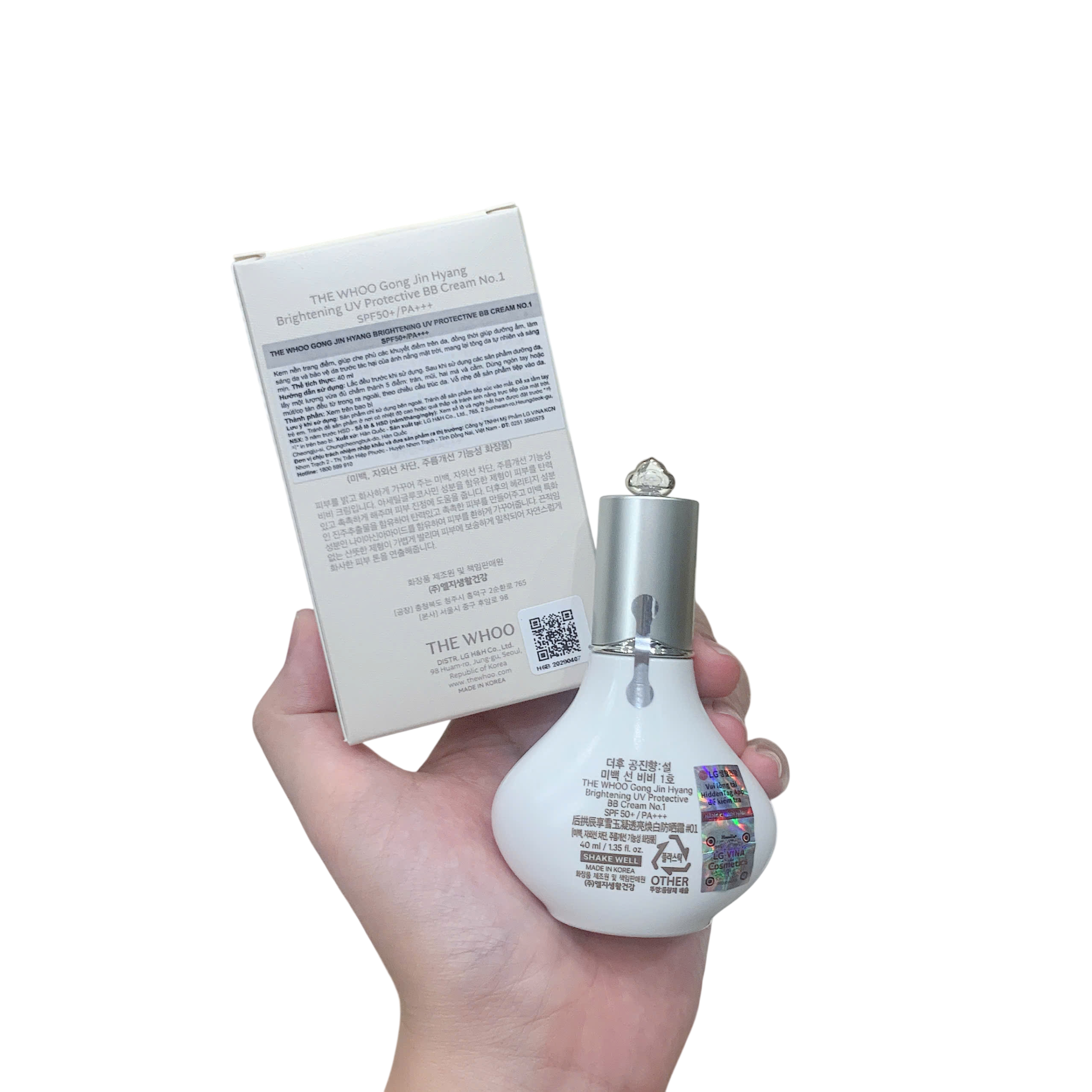 S123 ( số 1 ) BB whoo trắng Chống Nắng The Whoo Gongjinhyang Seol Brightening UV Protective Cream 40ml