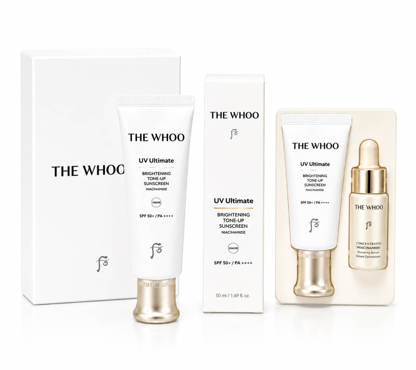 S173 SET Chống nắng whoo UV ultimate britening tone up sun creen 50ml+25ml + tinh chất 10ml - SPF50+/PA++++