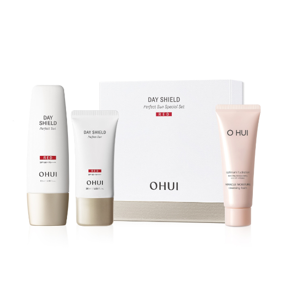 S174 - s173 Set kem chống nắng ohui RED 50ml + 30ml tặng srm ohui hồng 3sp