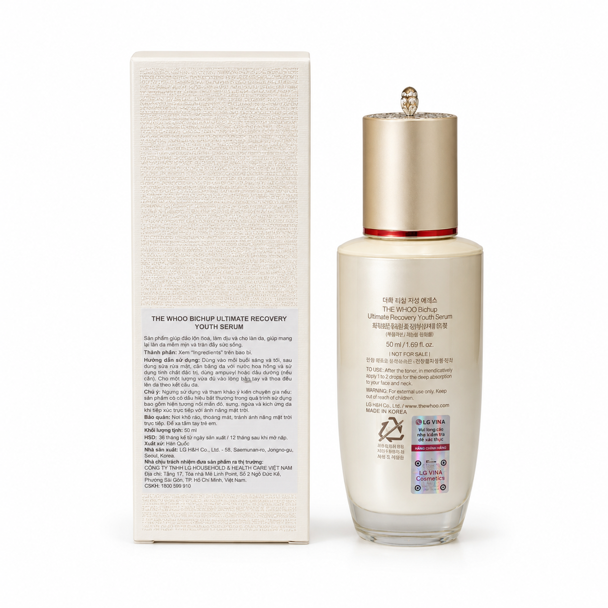 S183 (có vỏ ) Tinh Chất Whoo Bichup Ultimate Recovery Youth Serum 50ml (4/2029)