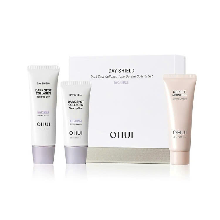 S188 Set kem chống nắng OHUI DS Dark Spot Collagen Tone up Sun SPF50+/PA++++ 50ml +30ml - 3sp