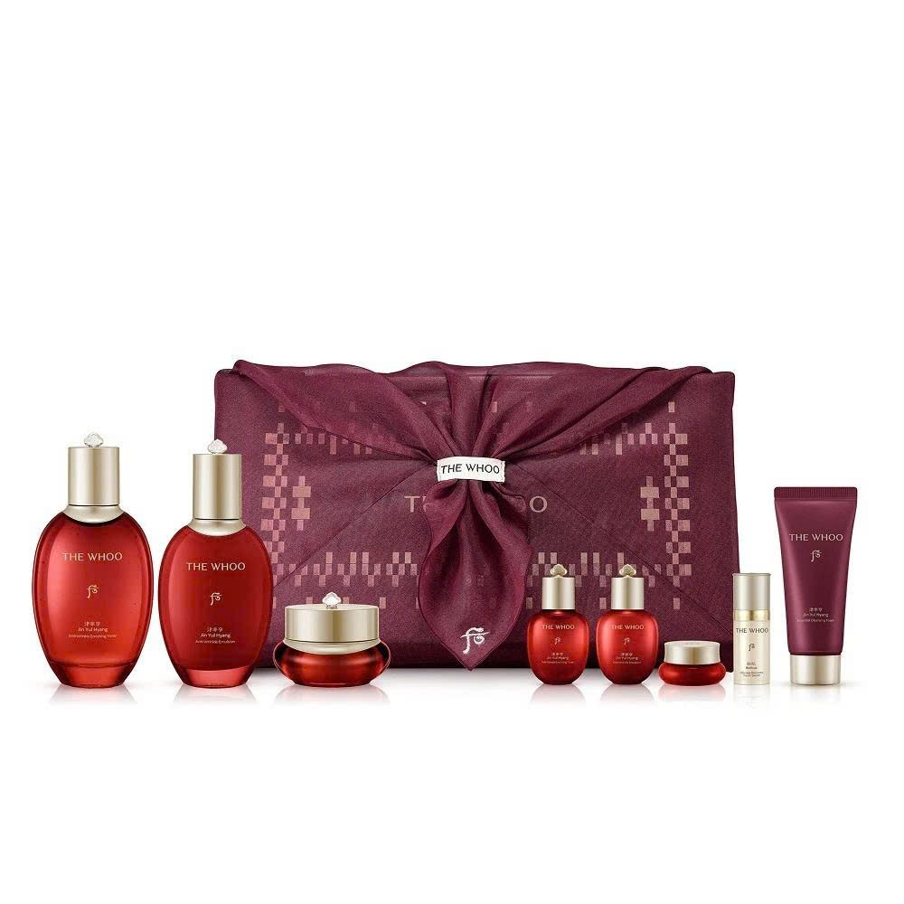 S218 ( TẶNG KHĂN ) Set Whoo Đỏ Jin Yulhyang Premium nước + sữa + kem 8sp ( 2029)