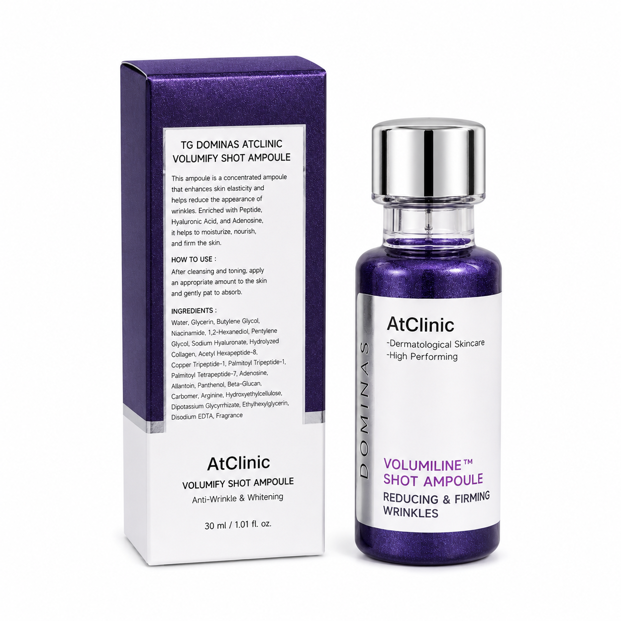 S98 ( MÀU TÍM ) Tinh Chất TG Dominas Wrinkle Shot: Xoá Nhăn Thần Tốc, Da Căng Trẻ - 30ml ( GIÁ NY 1050K )