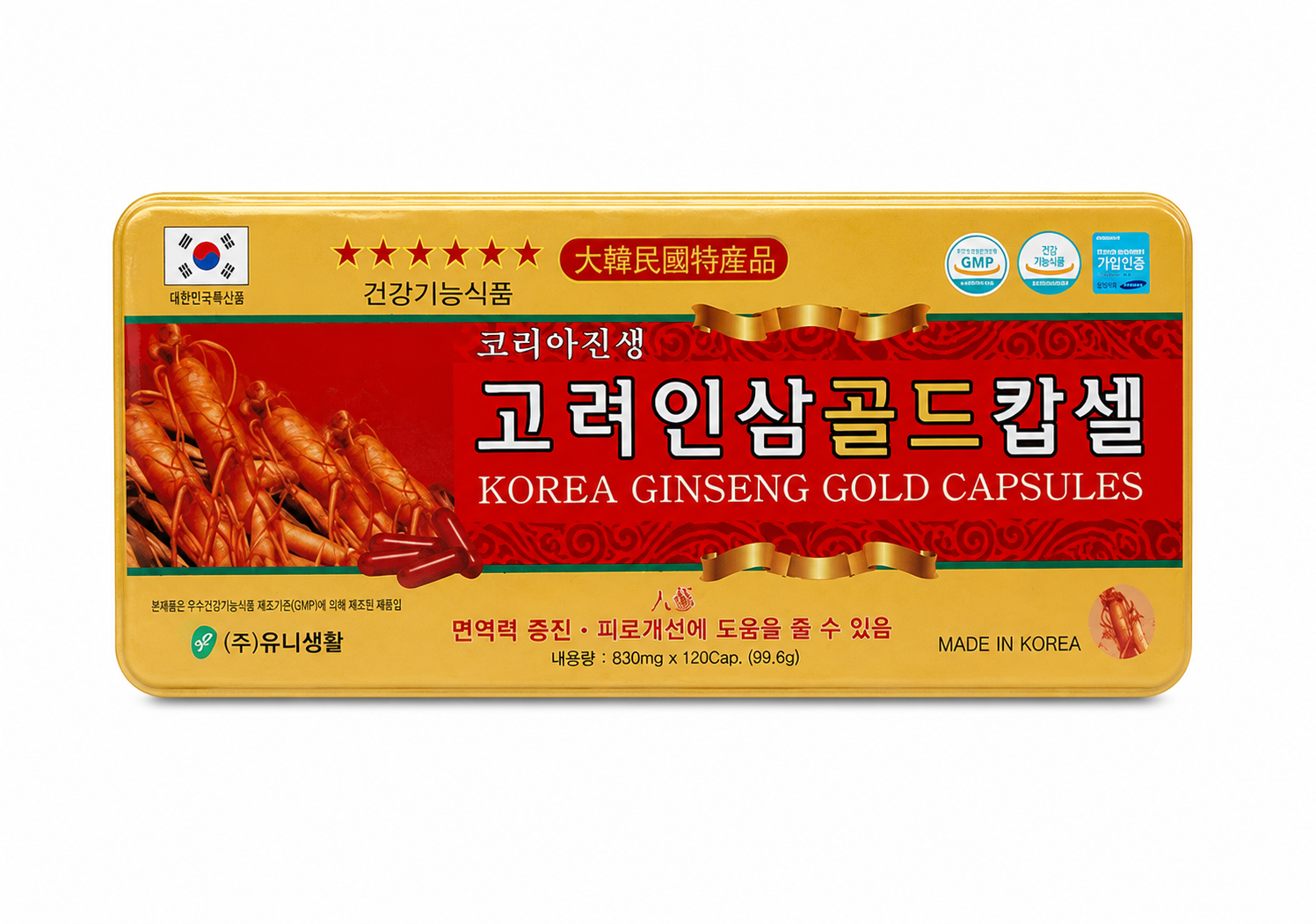 c03 Đạm Sâm Korean Ginseng Gold Capsules 830mg - 120 viên ( màu vàng ) ( 10/2028 )