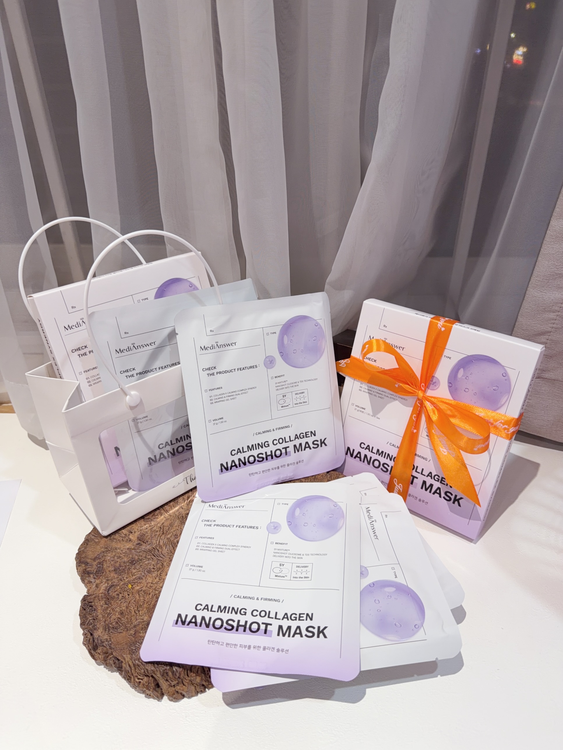 m609 ( MÀU TÍM ) HỘP 5 MIẾNG Mặt nạ thạch MediAnswer Calming Collagen Mask