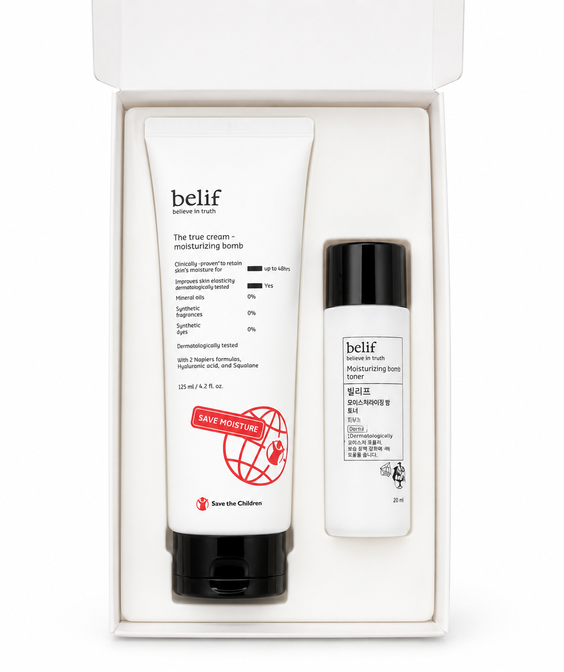 q941 SET Kem Belif The True Cream Moisturizing Bomb 125ml+ nhh 50ml(10/2027)