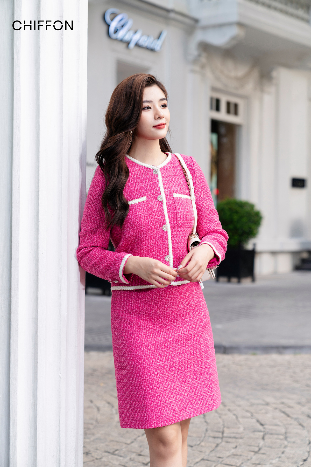 SYO-VÁY TWEED SÁT NÁCH DÁNG A NẸP ỐP SYO.VN