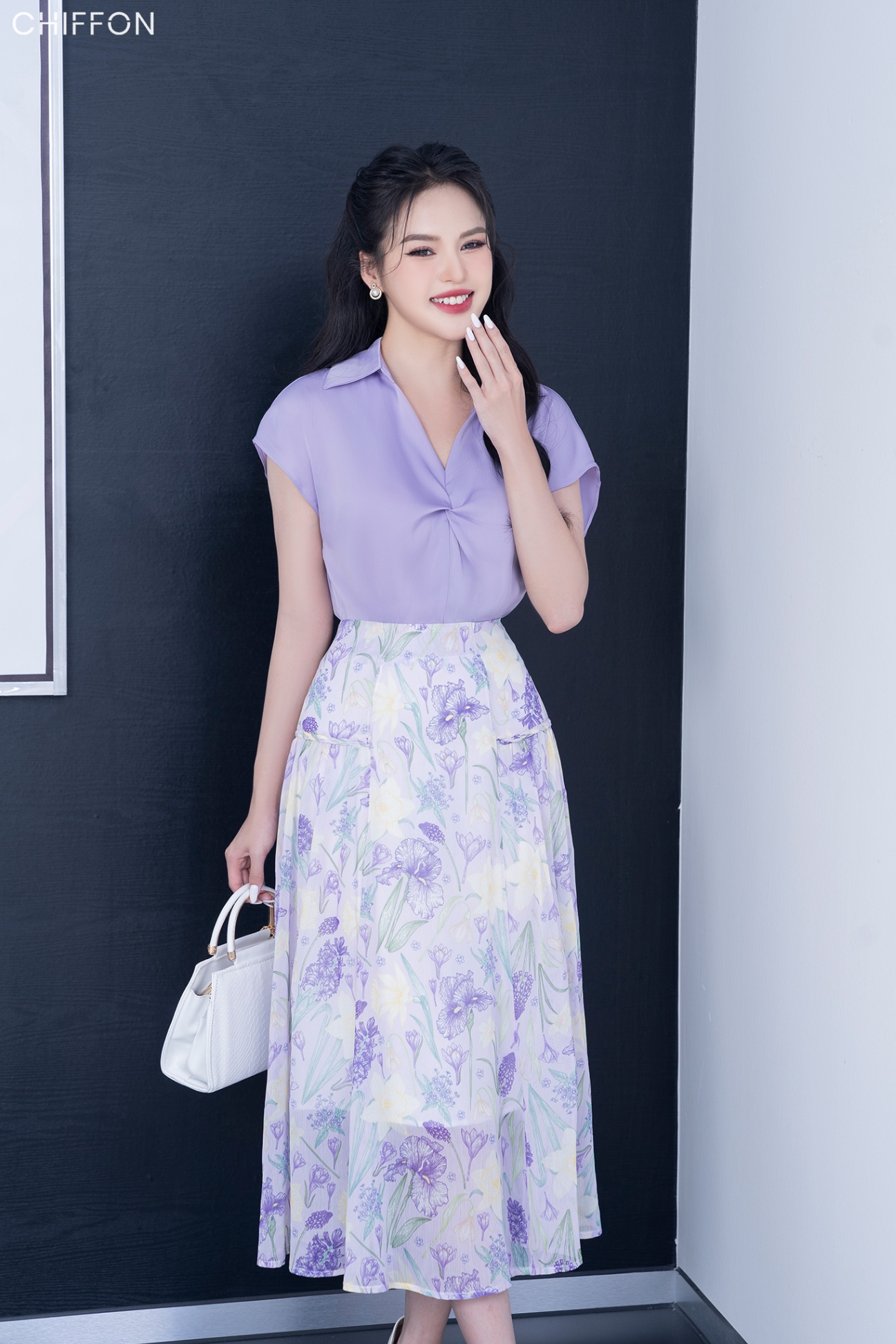 Sét Áo Dài Và Chân Váy Lụa - NV567 Cổ Phối Nơ Mặc Tết Xinh Xắn | Shopee  Việt Nam