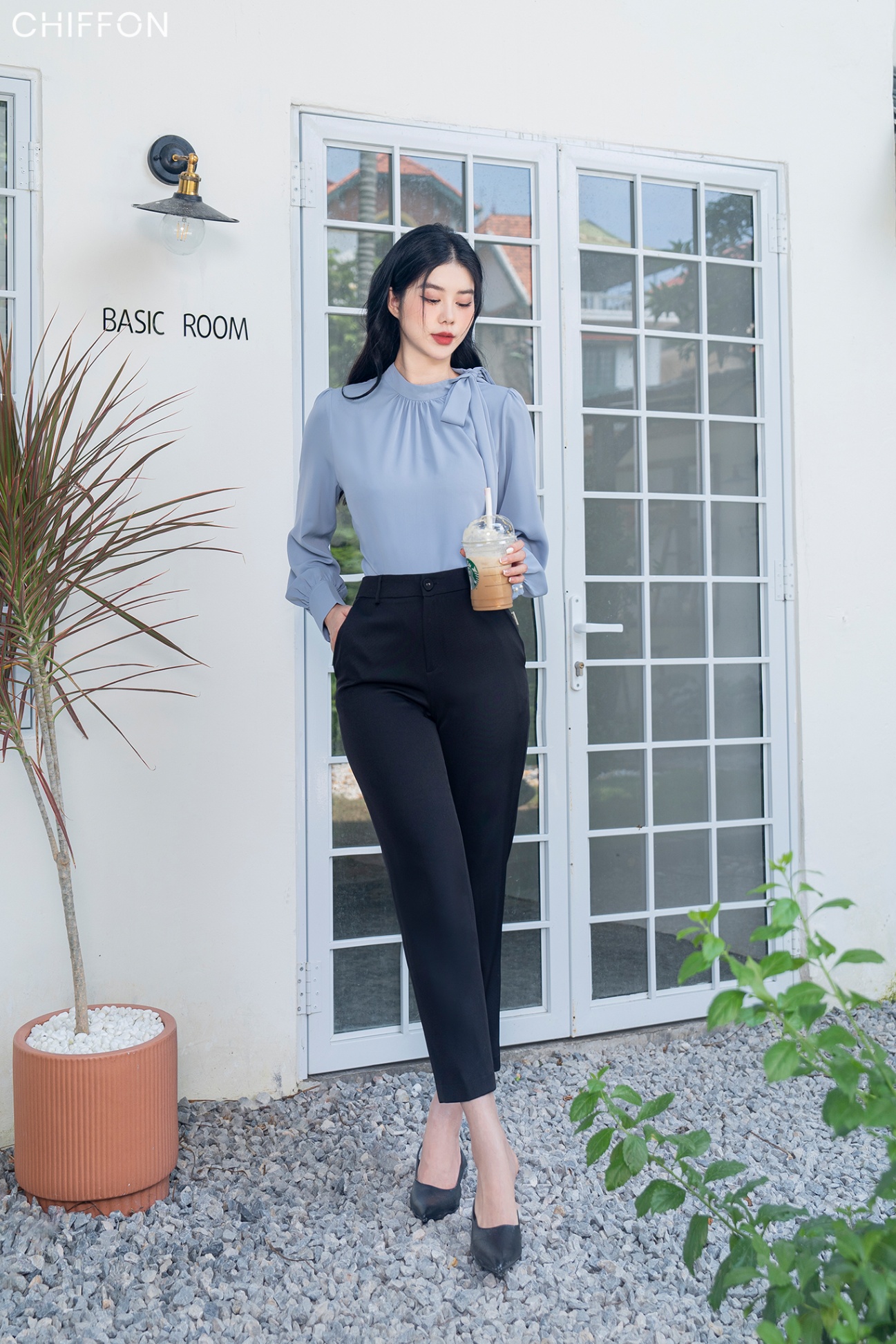 Quần baggy basic chéo ý