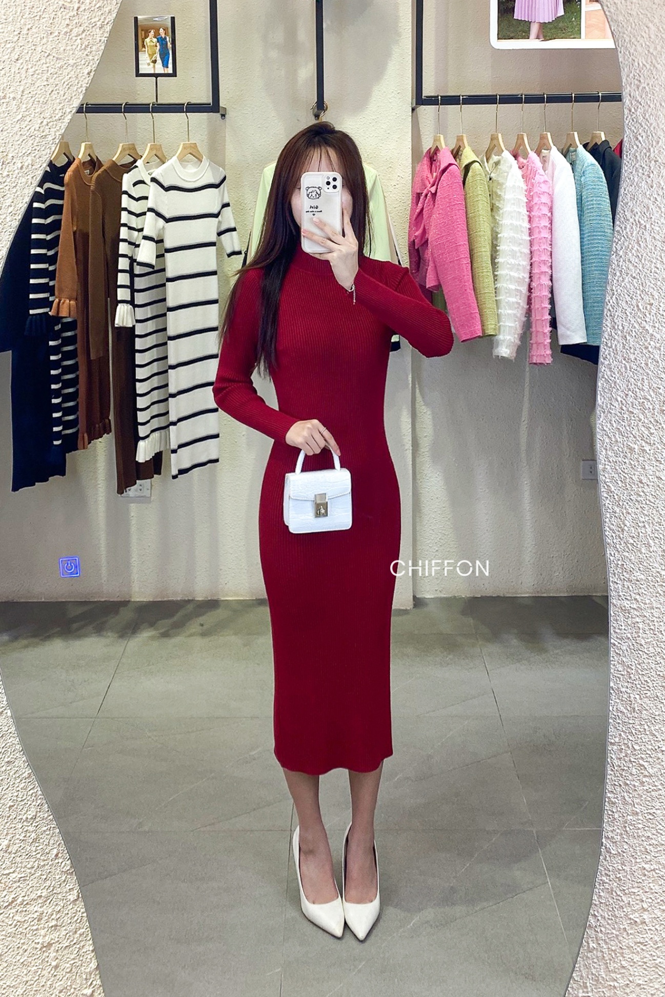 Váy len body cổ tròn dáng dài qua gối sang chảnh thời trang tôn dáng siêu  đẹp | Shopee Việt Nam