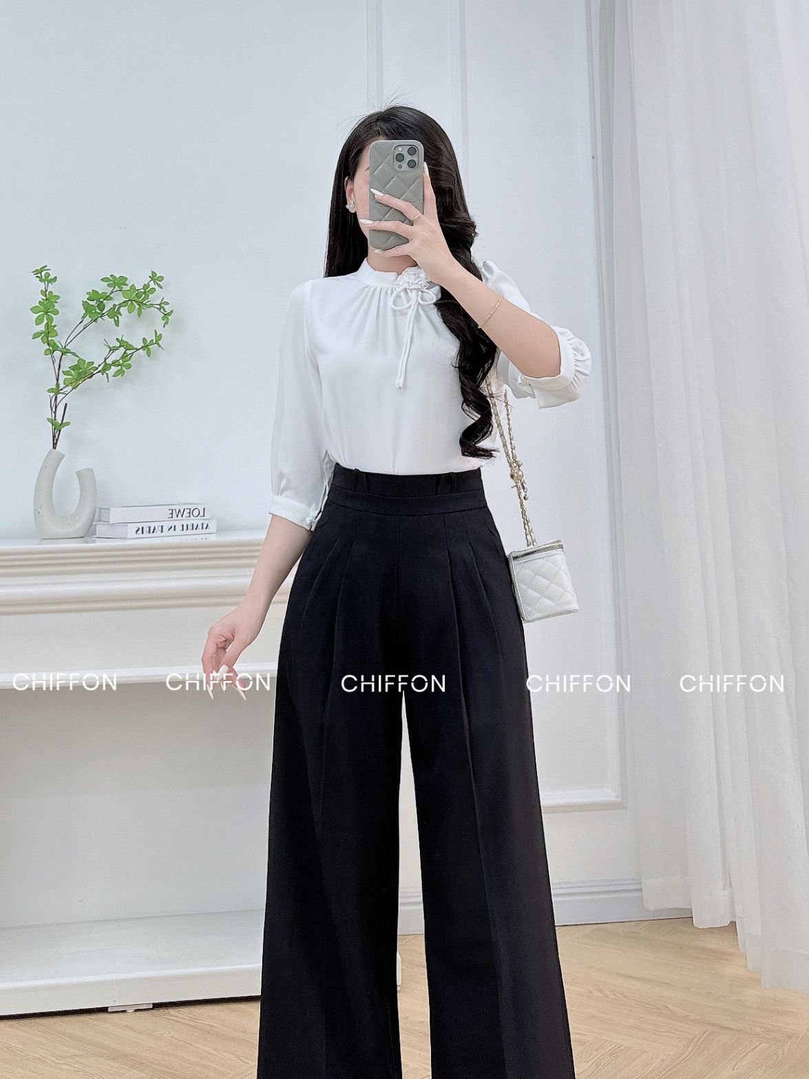 Áo sơ mi tay lỡ hoa cuộn
