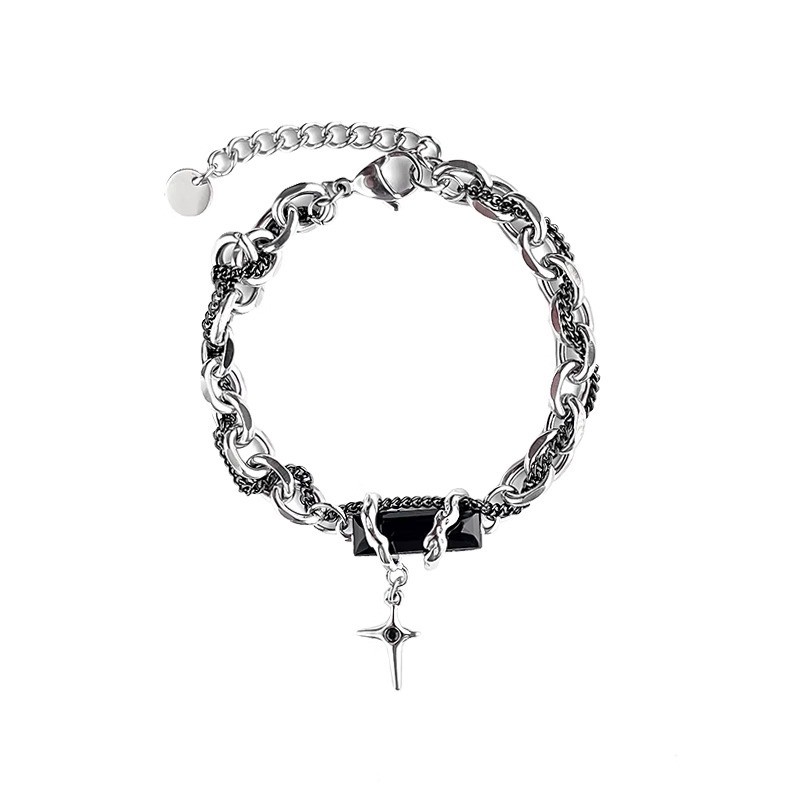 Vòng tay xích mix mặt đá zircon ngôi sao