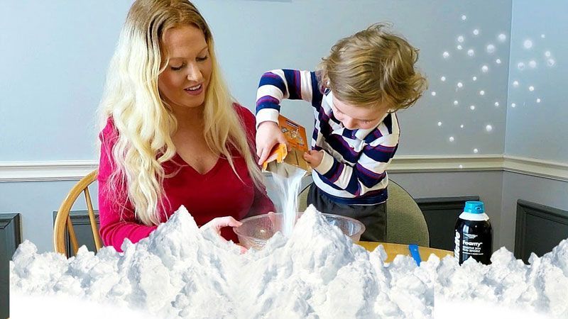 thí nghiệm tạo tuyết nhân tạo making fake snow experiment