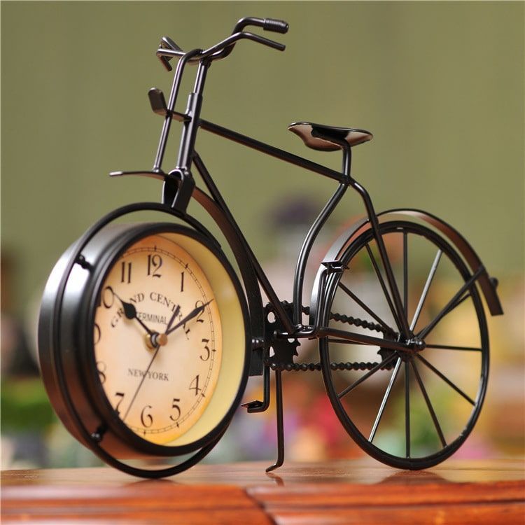 ĐỒNG HỒ SẮT TRANG TRÍ ĐỂ BÀN - XE ĐẠP (BICYCLE VINTAGE CLOCK)