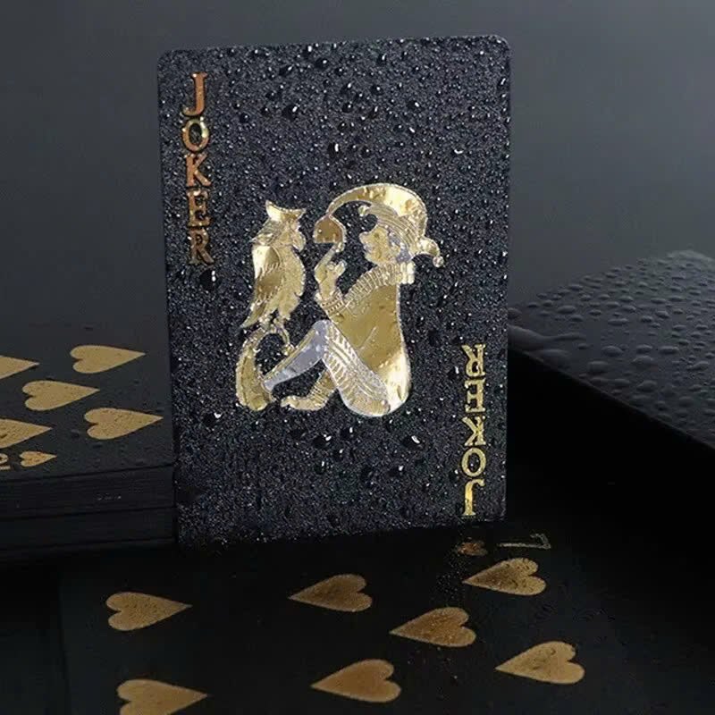 Bộ bài tây Mạ Đen chất liệu nhựa PVC chống thấm nước (Black Foil Playing Cards)