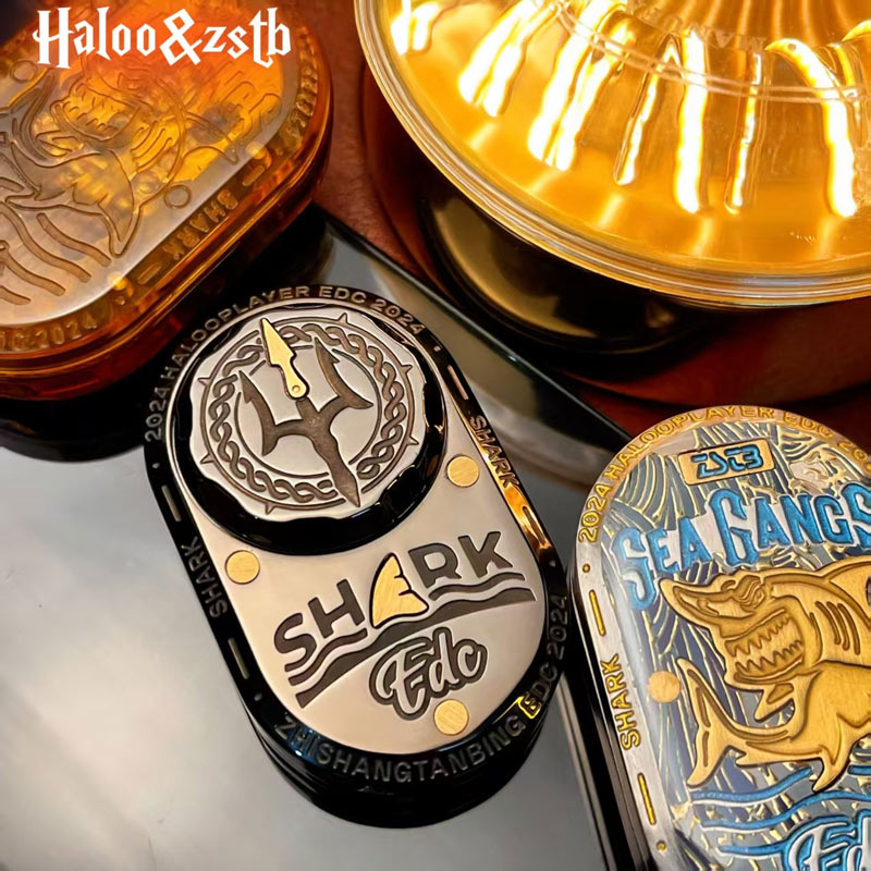 Thẻ Đẩy EDC + Xoay Tự Do - Shark Cá Mập by Haloo Player