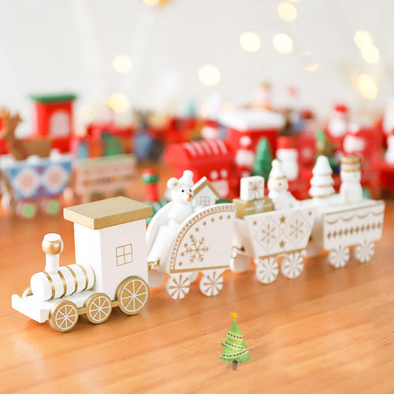 Đồ chơi trang trí Noel - Tàu Lửa Giáng Sinh Gỗ
