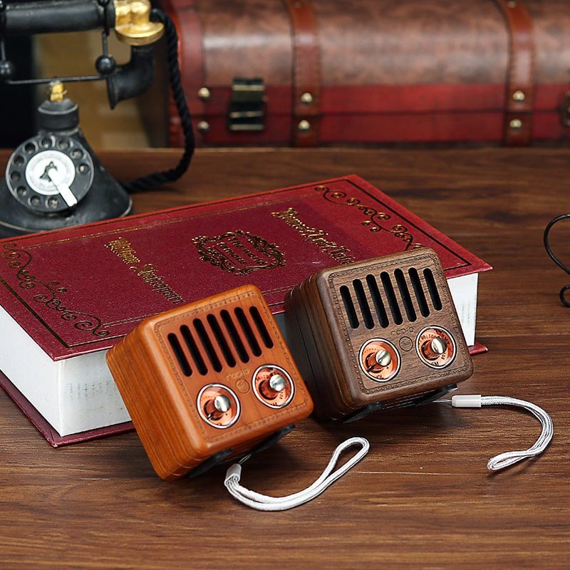 Loa Bluetooth Gỗ Phong Cách Retro Cổ Điển