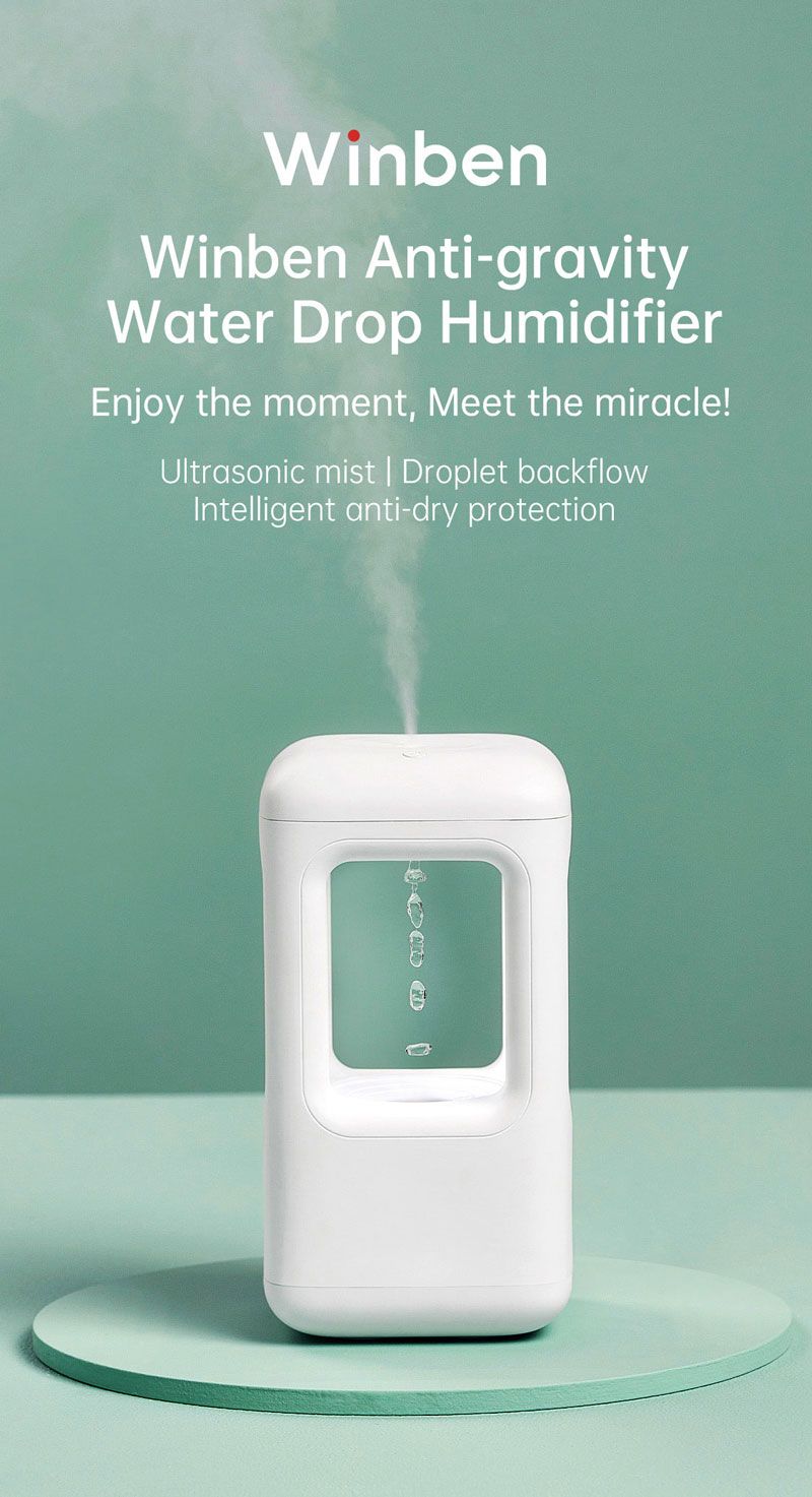 ĐÈN PHUN SƯƠNG TẠO ĐỘ ẨM KHUẾCH TÁN TINH DẦU GIỌT NƯỚC LƠ LỬNG Anti-gravity humidifier