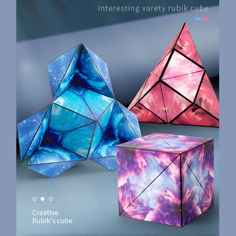 Khối lập phương đa giác hình học nam châm thần kỳ giảm stress Magnetic Variety Geometric Vertical Stress Relief Educational Toy