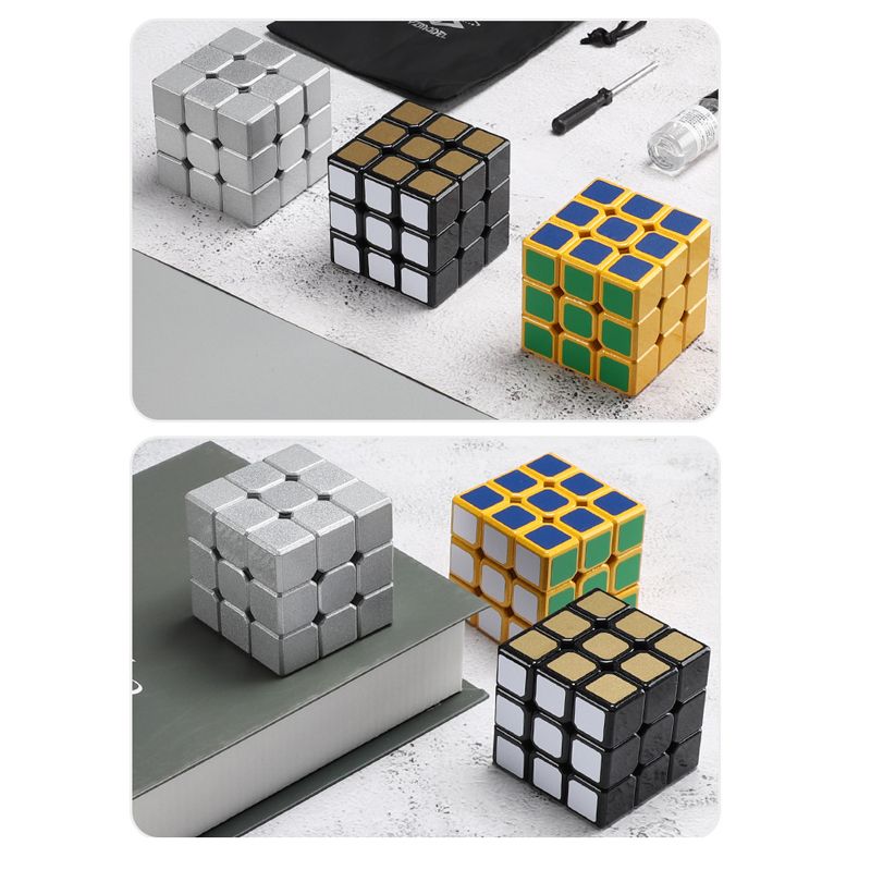 Khối Rubik 3x3 Kim Loại DIY Độc đáo Metal Rubik's Cube 3x3