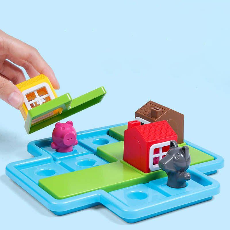 Đồ chơi tư duy trí tuệ Giải cứu ba chú heo con IQ Puzzle Pigs and Wolf