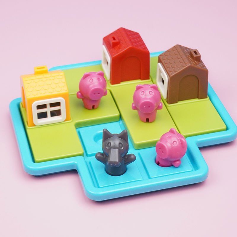 Đồ chơi tư duy trí tuệ Giải cứu ba chú heo con IQ Puzzle Pigs and Wolf