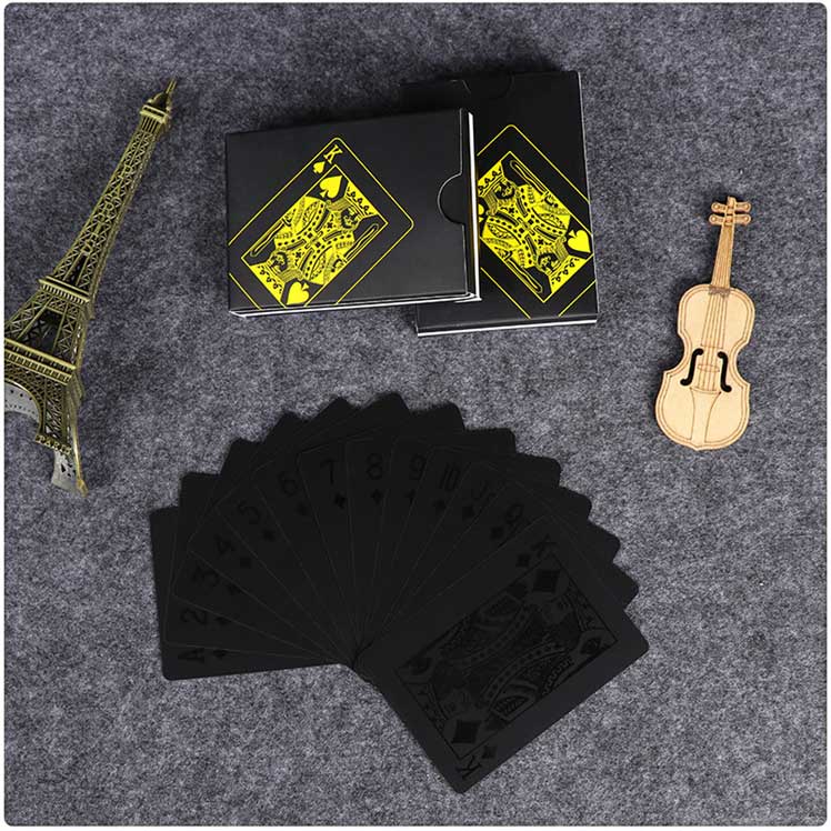 BỘ BÀI TÂY MÀU ĐEN CHẤT LIỆU NHỰA PVC CHỐNG THẤM NƯỚC (PLASTIC PLAYING CARDS)