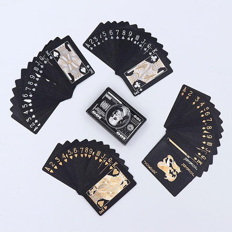 BỘ BÀI TÂY MÀU ĐEN CHẤT LIỆU NHỰA PVC CHỐNG THẤM NƯỚC (PLASTIC PLAYING CARDS)